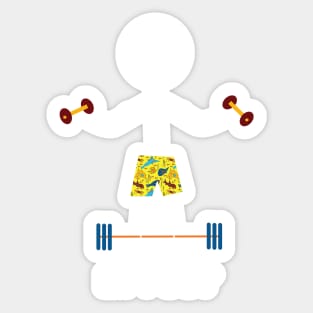 Funny Mens Weightlifting design Sticker